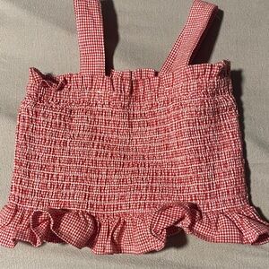 Cotton On Kids Red Checkered Smocked Top